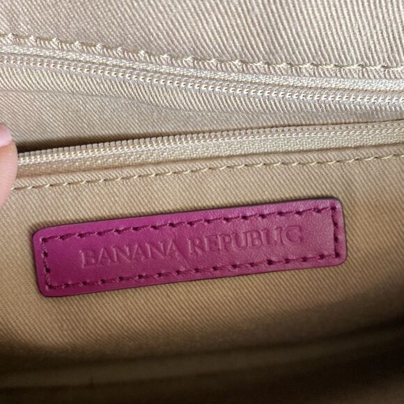 Banana Republic Freda Purple Leather Envelope Clutch Shoulder Bag - Picture 9 of 10